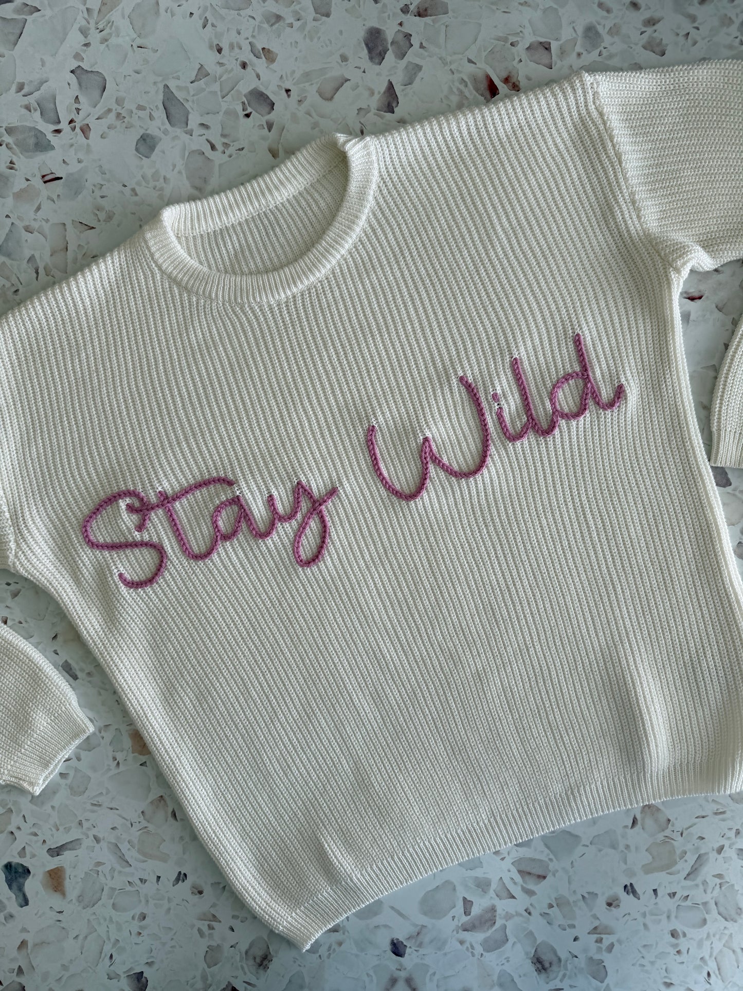 Milk | Custom Personalised Hand Embroidered Knit Sweater Jumper