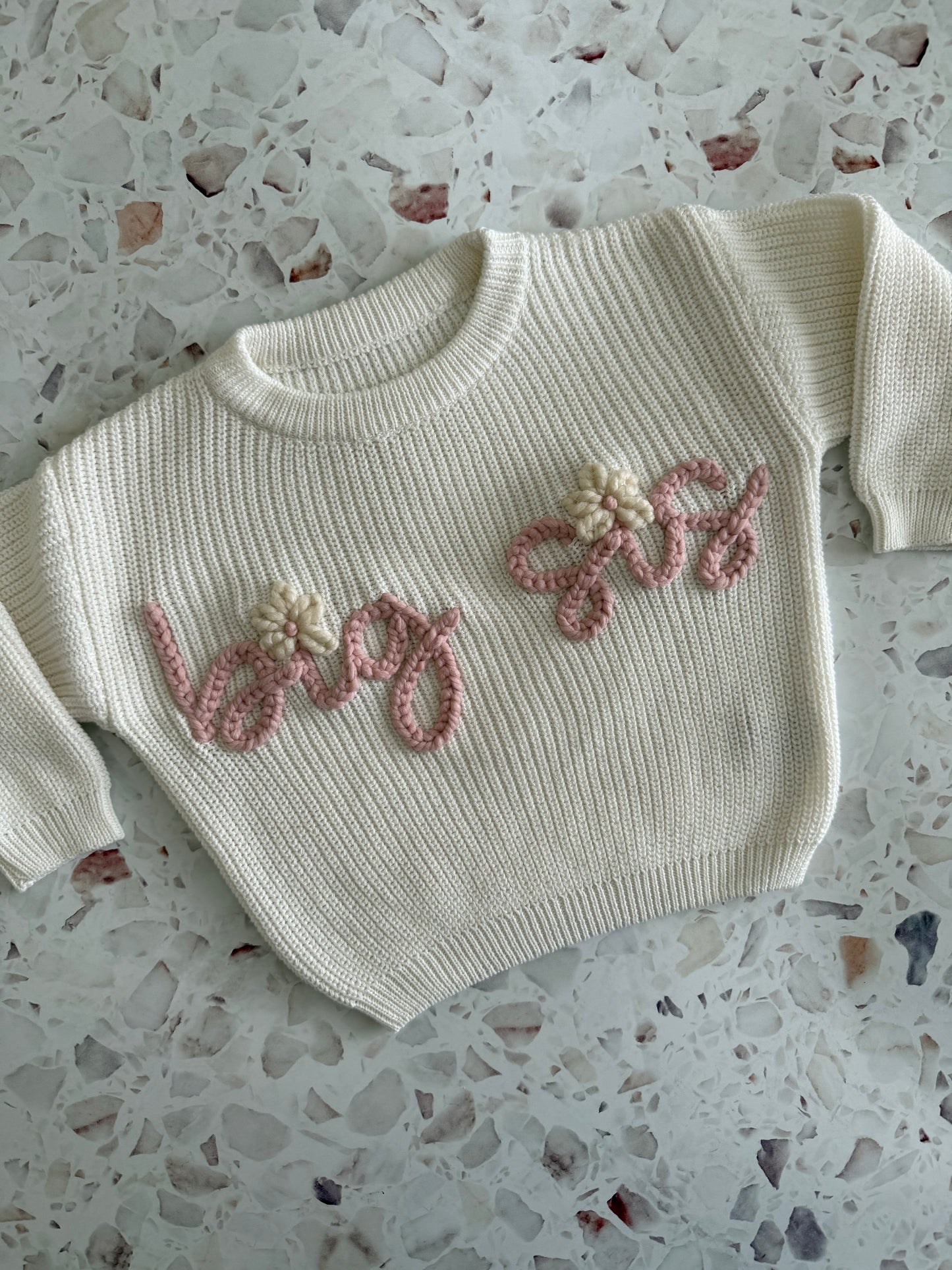 Milk | Custom Personalised Hand Embroidered Knit Sweater Jumper