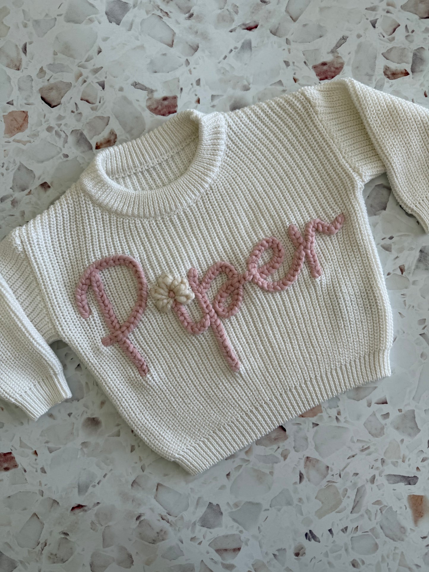 Milk | Custom Personalised Hand Embroidered Knit Sweater Jumper