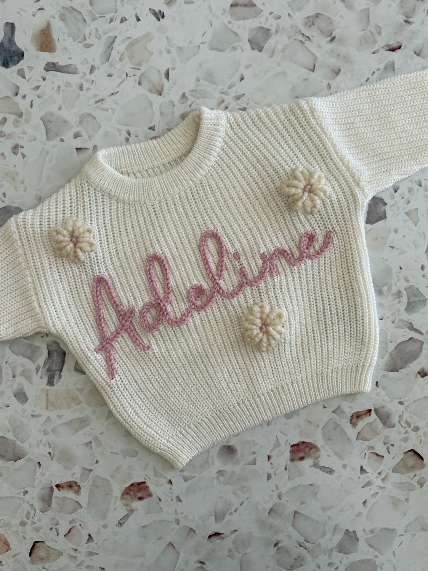 Milk | Custom Personalised Hand Embroidered Knit Sweater Jumper