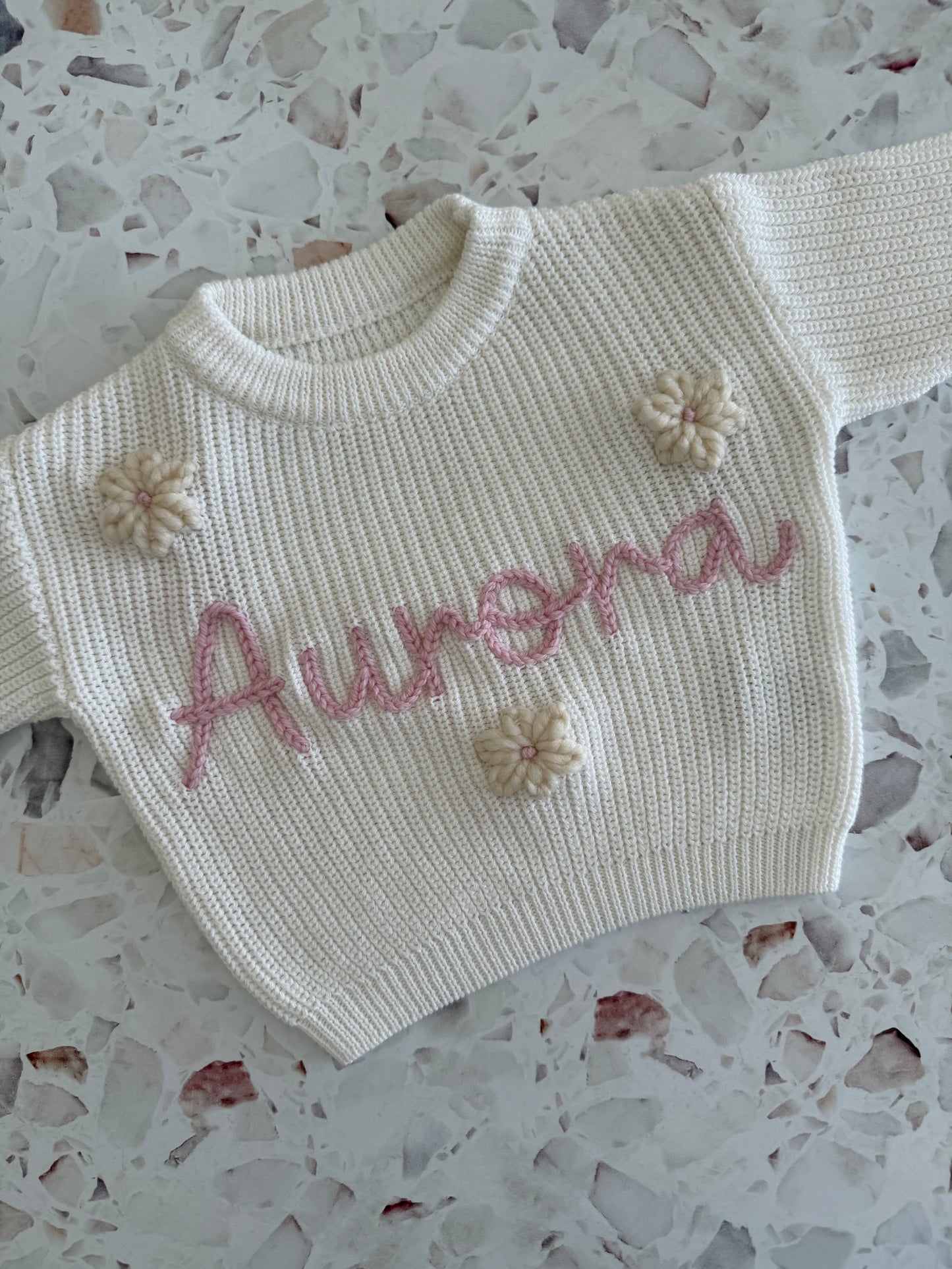 Milk | Custom Personalised Hand Embroidered Knit Sweater Jumper
