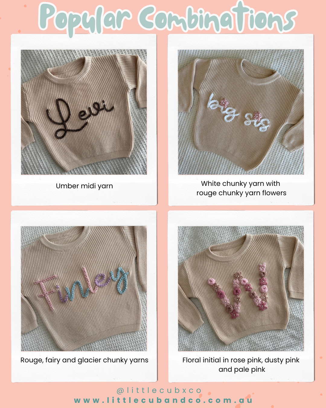 Latte | Custom Personalised Hand Embroidered Knit Sweater Jumper