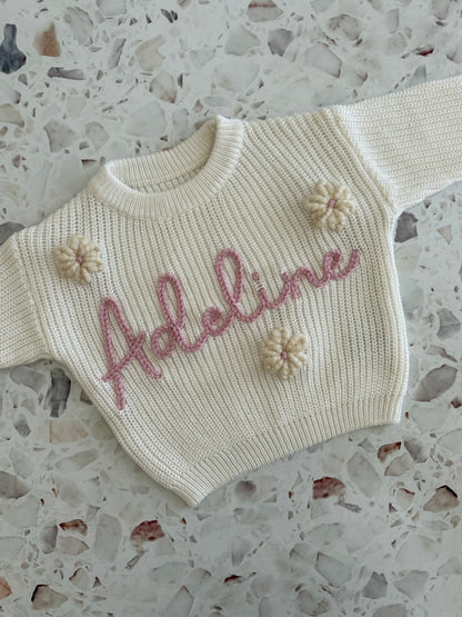 Milk | Custom Personalised Hand Embroidered Knit Sweater Jumper