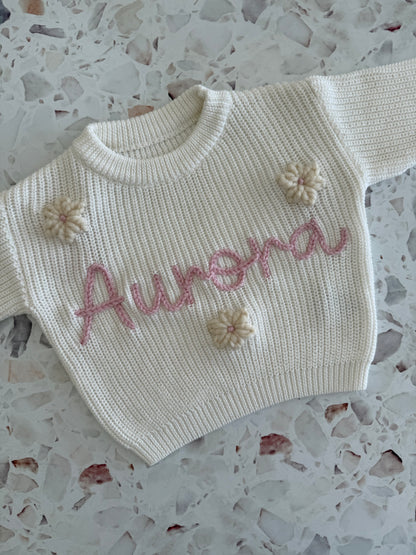 Milk | Custom Personalised Hand Embroidered Knit Sweater Jumper