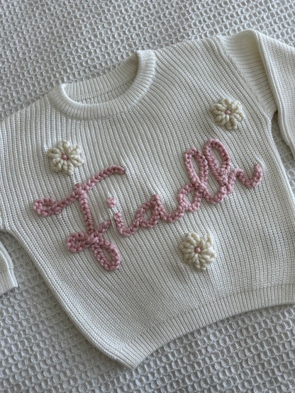 Milk | Custom Personalised Hand Embroidered Knit Sweater Jumper