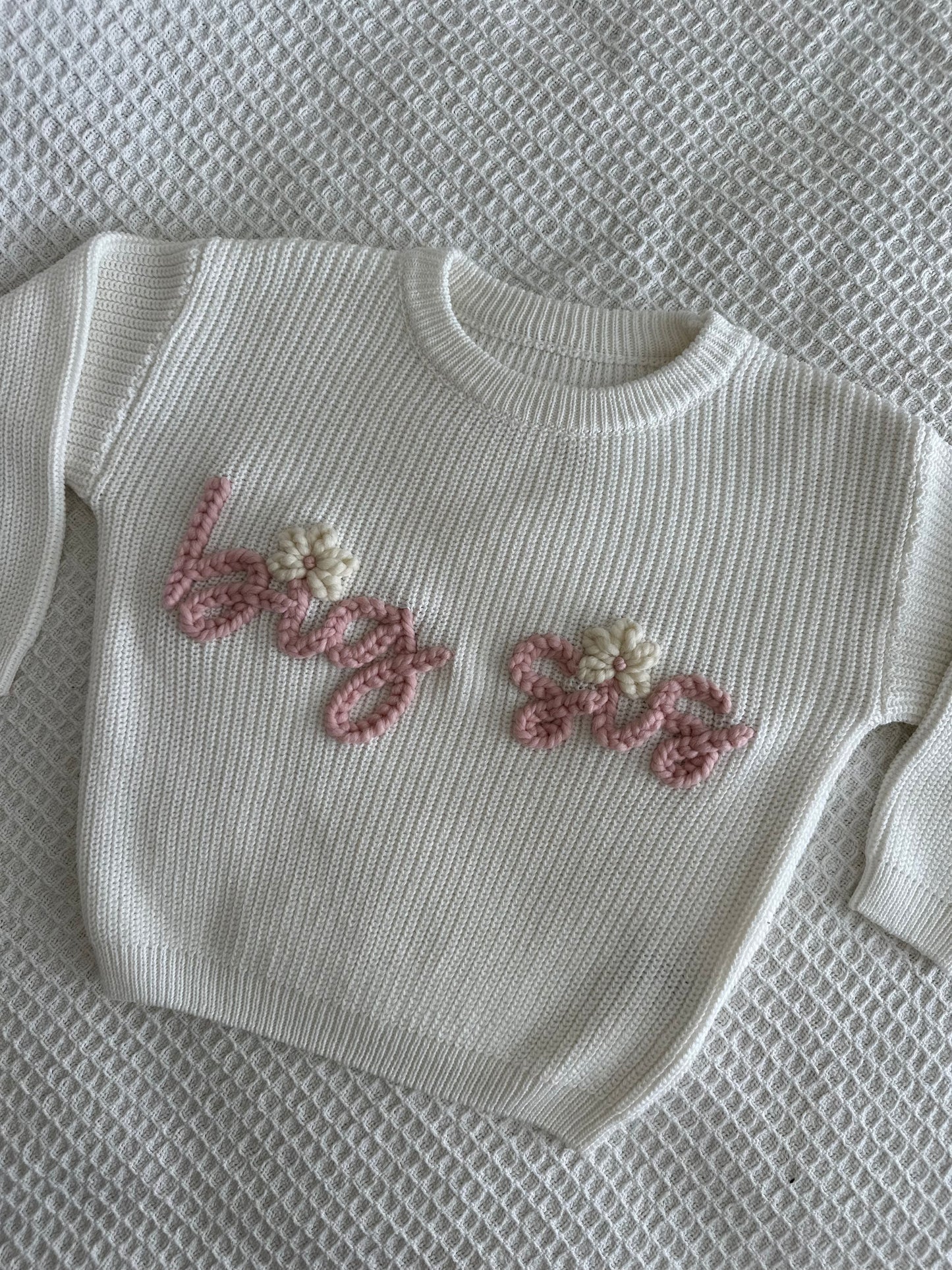 Milk | Custom Personalised Hand Embroidered Knit Sweater Jumper