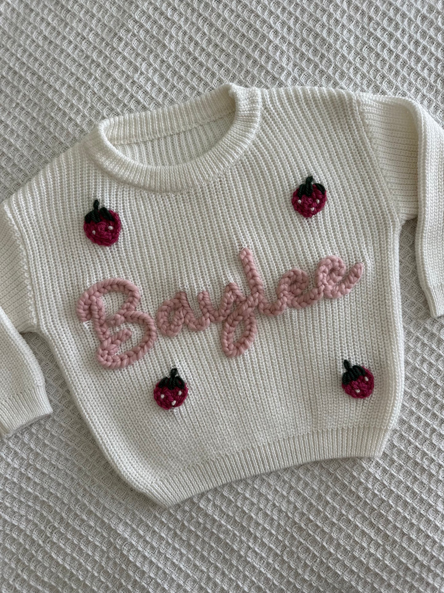 Milk | Custom Personalised Hand Embroidered Knit Sweater Jumper