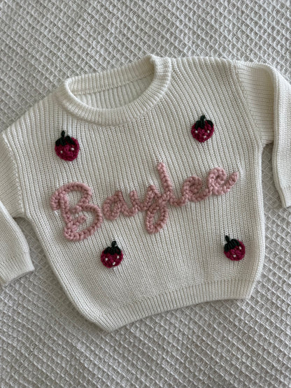 Milk | Custom Personalised Hand Embroidered Knit Sweater Jumper