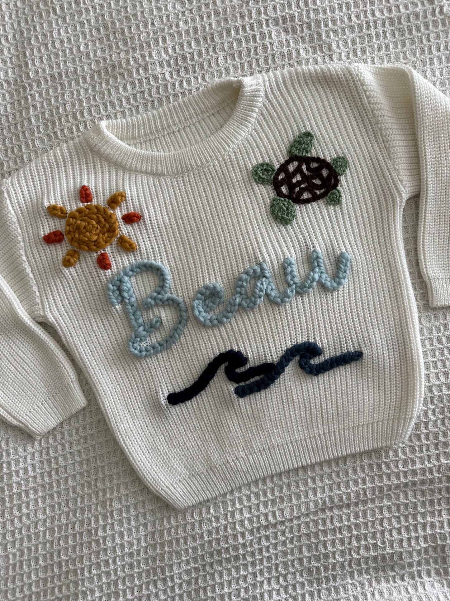 Milk | Custom Personalised Hand Embroidered Knit Sweater Jumper