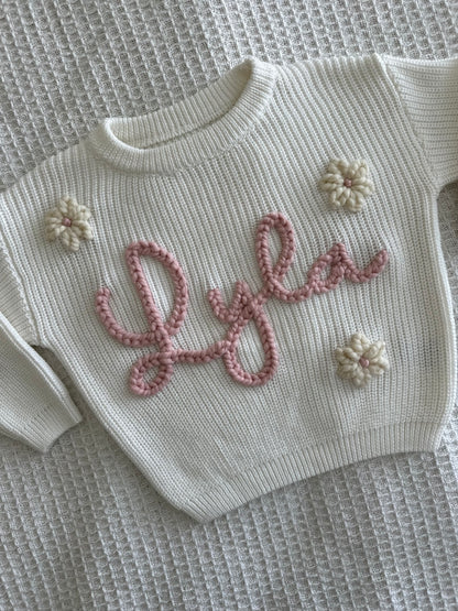 Milk | Custom Personalised Hand Embroidered Knit Sweater Jumper