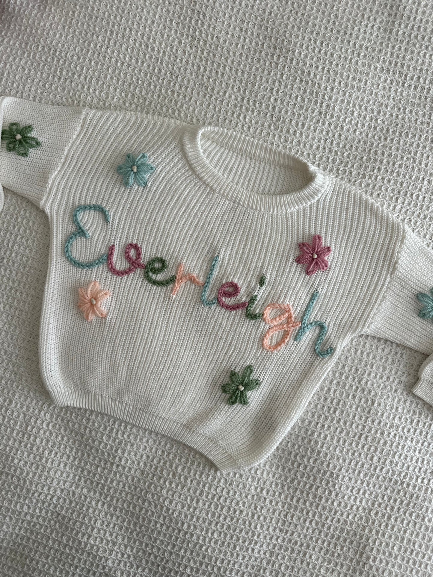 Milk | Custom Personalised Hand Embroidered Knit Sweater Jumper