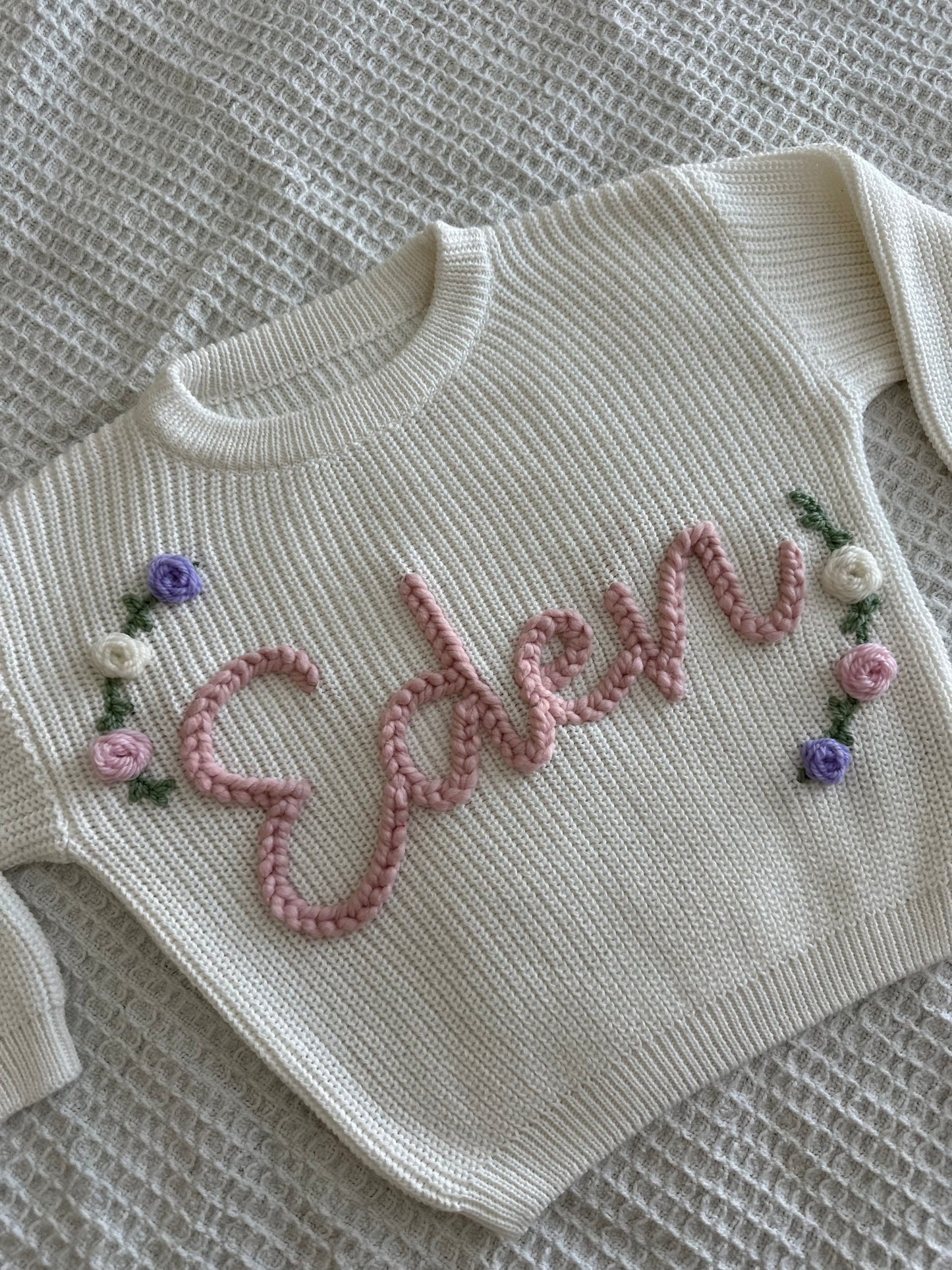 Milk | Custom Personalised Hand Embroidered Knit Sweater Jumper