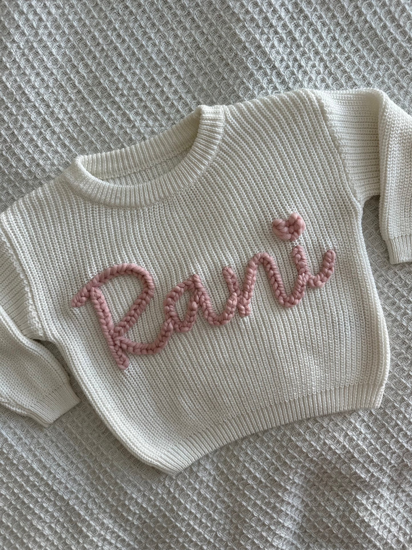 Milk | Custom Personalised Hand Embroidered Knit Sweater Jumper