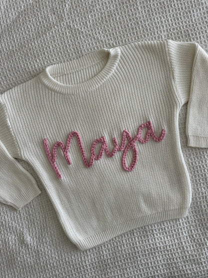 Milk | Custom Personalised Hand Embroidered Knit Sweater Jumper