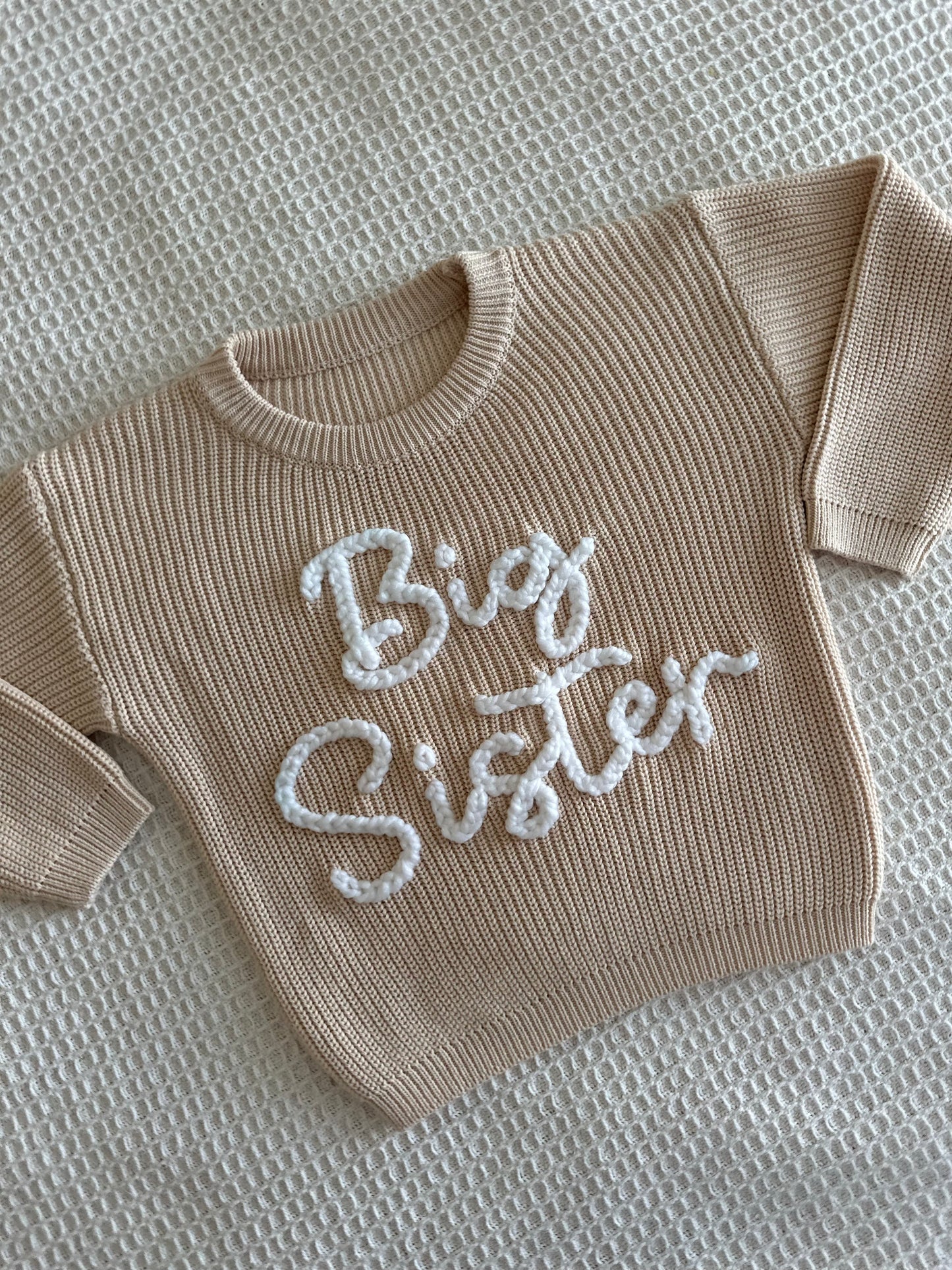 Latte | Custom Personalised Hand Embroidered Knit Sweater Jumper